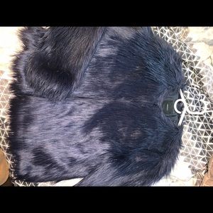 Dark Blue Forever 21 Fur Jacket ✨